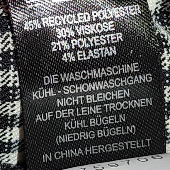 Nicole Miller Womens Pants Black And White Plaid High Waisted Split Leg Size 8 - Picture 11 of 15